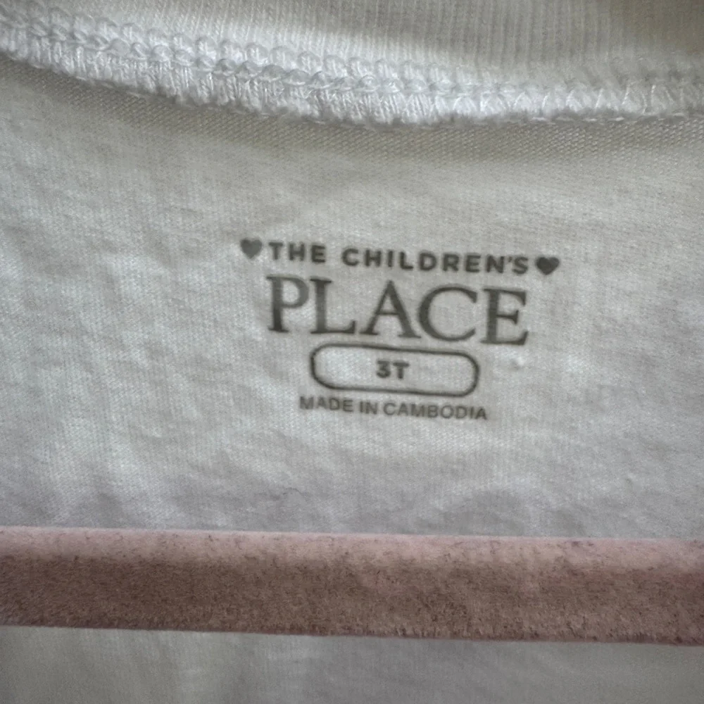 The Children's Place 3T White and Brown Short Sleeve Tee Love in Leopard Print